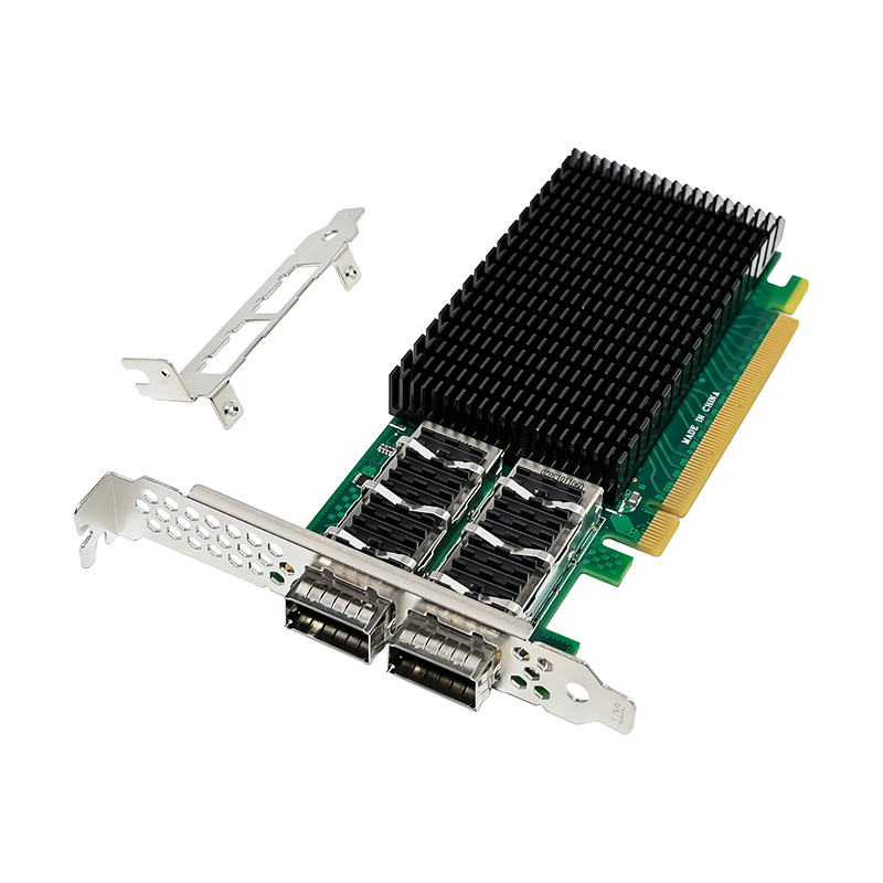 100Gbe Qsfp28 Network Card - Kartu Kontroler PCIe4.0 X16 dengan Chip